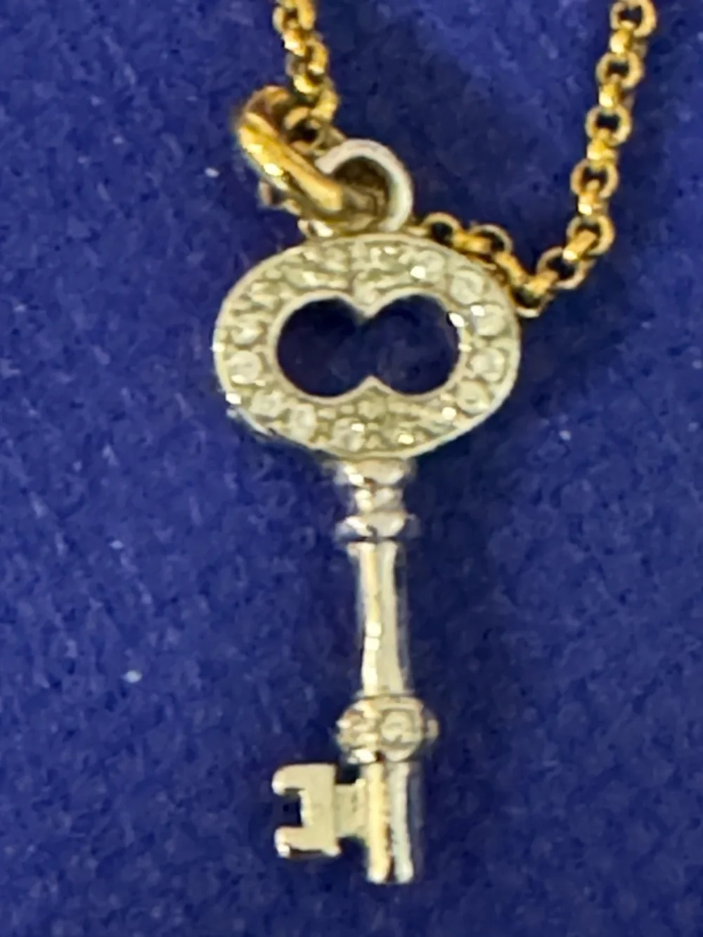 Juicy Couture Key Diamonique Pendant Fashion Necklace comes in white mesh pouch
